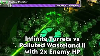 200 Turrets vs Polluted Wasteland II with 2x HP | Tower Defense Simulator