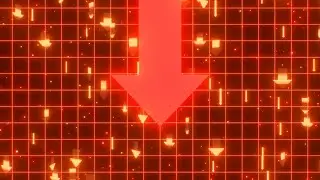 Giant Falling Red Arrow Stock Market Crash Financial Loss 3D Concept 4K VJ Loop Moving Background