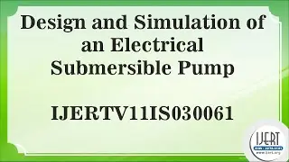 Design and Simulation of an Electrical Submersible Pump