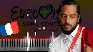 Slimane - Mon Amour | 🇫🇷 France | Eurovision 2024 Piano Tutorial