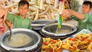 10 Years Old KID Selling FRENCH FRIES 🍟 Hardworking Afghani Boy Making KFC McDonald's Style Fries