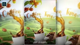 Product Manipulation Advertising Design | Coffee Restaurant Banner Design in Photoshop Tutorial