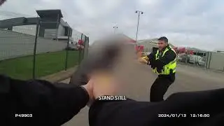 Taser officers tackle man with knife - police footage