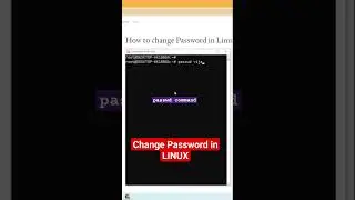 How to change Password in Linux #linux #linuxcommands #passwd #passwordchange