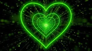 Heart Tunnel Background💚Green Neon Heart Background | Heart Loop Video | Wallpaper Heart [3Hours]