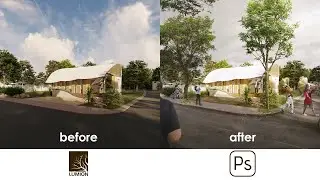 Architecture Render Post-Production using Photoshop (layer-by-layer time lapse)