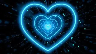 Love Heart💙Blue Heart Background |Heart Tunnel Background | Animated Background [3Hours]