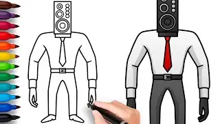 HOW TO DRAW LARGE SPEAKERMAN | Skibidi Toilet - Easy Step by Step Drawing