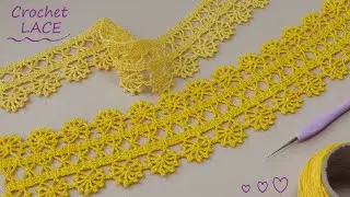 Очень простое ЛЕНТОЧНОЕ КРУЖЕВО вязание крючком для начинающих🌿Easy to Crochet TAPE LACE Tutorial🌿