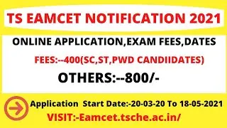 Ts Eamcet Notification 2021 Full Details Exam fees,Dates#Ts eamcet Notification 2021#Eamcet 2021