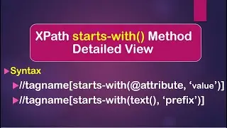 How To Use starts-with() Method In XPath Selenium WebDriver || Java