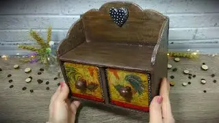 МИНИ-КОМОД ИЗ КАРТОНА. Поделки своими руками. Имитация декора под дерево. Cardboard crafts. DIY.