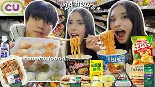 Eating ONLY Korean Convenience Store Food for 24 Hours!! *vegan edition*