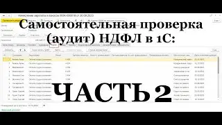 Запись ЭФИРА: ЧАСТЬ 2 Самостоятельная проверка (аудит) НДФЛ в 1С