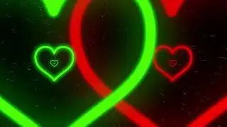 💖🎄 Christmas heart tunnel loop: xmas led lights 10 hours 🎄💖 Green and red neon light