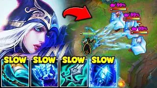 THIS PERMASLOW ASHE BUILD TURNS THE ENEMIES INTO ICE! (NOBODY CAN MOVE LOL)