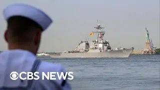 Parade of ships sail into New York Harbor for Fleet Week 2023