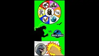 Jurassic World Dinosaur vs Godzilla #shorts SPINNING WHEEL SLIME GAME