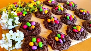 ПЕЧЕНЬЕ ПАСХАЛЬНЫЕ ГНЁЗДА! К СВЕТЛОМУ ПРАЗДНИКУ ПАСХА!Chocolate Shortbread cookies for Easter