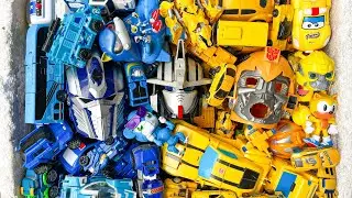 Various Yellow & Blue Transformers Car in the BOX: Bumblebee Optimus Prime Tobot & HelloCarbot Movie