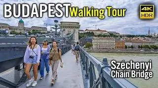 BUDAPEST, HUNGARY | 4K HDR Walking Tour | Budapest Walk 🇭🇺 Chain Bridge crossing