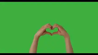 Heart GreenScreen | woman making heart shape with hands over green screen