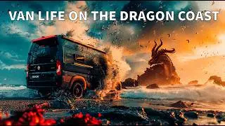 Van Life on the Arctic Dragon Coast! Heavy Rain Storm Cozy Luxury Van Camping Adventure 