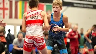 U15 Narek Manukyan (ARM) vs Mykyta Kuropiatnyk (UKR) 41kg final! Greco-roman boys youth wrestling.