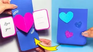 DIY Оригинальная ОТКРЫТКА на День Валентина 💕 Как сделать 3д Открытку своими руками