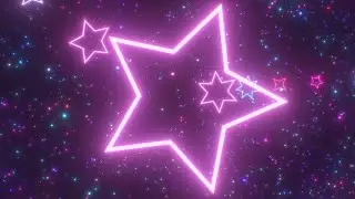 Pointed Star Shaped Tunnel Neon Glowing Twisty Roller Coaster Motion 4K VJ Loop Moving Background