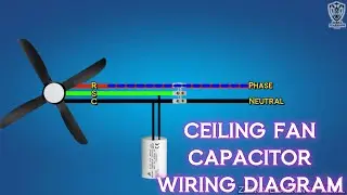 Ceiling Fan Capacitor wiring diagram | Animation | HVAC | Eletcrical