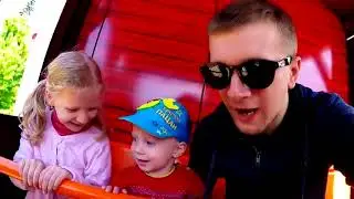 Милана и Даня и семья Family Box в Диво Парке Сантк Петербурга аттракцион ракета и другие1