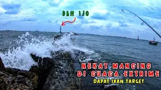 DETERMINED fishing at DAM IJO when the weather is EXTRIME and lucky to get the target fish | fishing