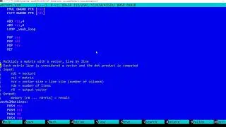 Matrix operations in assembly language