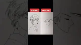 Teacher vs Student drawing challenge #drawing #art #9