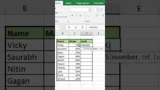 Find Rank in Excel | Excel Tips & Tricks #excel #msexcel #tips #tricks #shortvideo #shorts