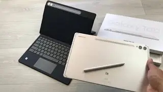 Samsung Galaxy Tab S9+ Plus Beige & Official Book Cover keyboard - Unboxing