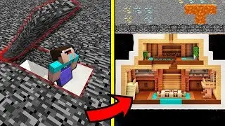 СЕКРЕТНАЯ БАЗА ПОД БЕДРОКОМ В МАЙНКРАФТ ! Нубик построил Троллинг Ловушка Minecraft Мультик