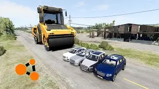 МАШИНЫ ПОПАЛИ ПОД КАТОК !! КТО ВЫДЕРЖИТ УДАР в BeamNG.drive