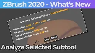 038 Zbrush 2020 Analyze Selected Subtool