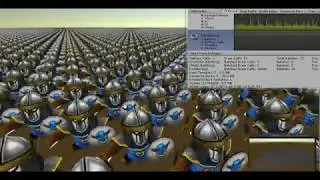 Render Crowd Of Animated Characters (10,000 SkinnedMesh with 20 draw call)