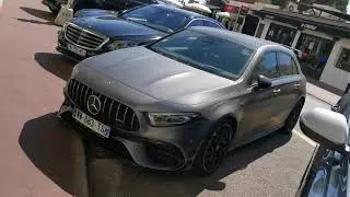 2020 mat grey  mercedes AMG A 45 S in cannes france a45s