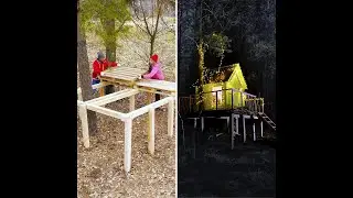 You Wanted This As a Kid - Building a Dream Forest House from Wood Pallets! 🌲🏡 