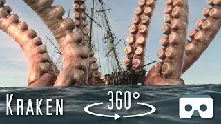 360 Kraken eats a Ship: Virtual Reality Sea Monsters scary 360 Video for VR Box, Oculus Go, Gear VR