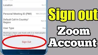 How to Sign out zoom Account | Log out zoom cloud meeting App