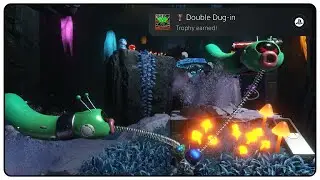 Astro Bot - Double Dug-In Trophy Guide (Took out two Wormys at the same time)