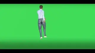 3D young drunk man on green screen walking and drinking in isolated background Chroma Key high