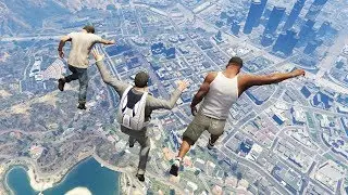 Epic Jumping Into Pool from the Highest Point in GTA 5 (Funny Moments)