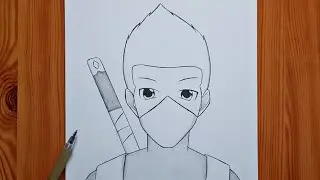 How to draw Ninja Anime | Ninja Boy step by step | Easy tutorial drawing