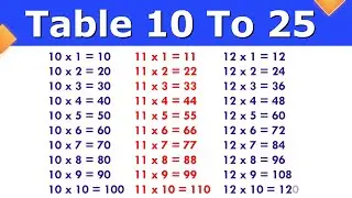 10 se lekar 25 Tak pahada || Table Of 10 To 25 || 10 to 25 Table || Multipliction table 10 to 25